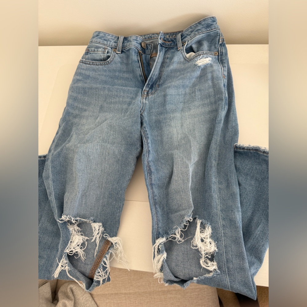 American Eagle Blue Flare Wide Leg Jeans